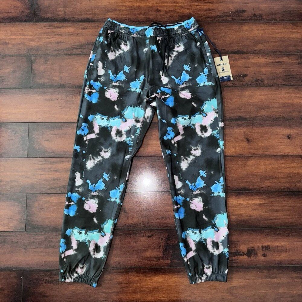 NWT Chubbies The Paint Parties Ultimate Sport Jogger Pants Black Size Medium